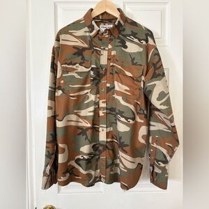 Poncho Outdoors THE CIMARRON Camouflage Long-Sleeve Button-Down Flannell Camo